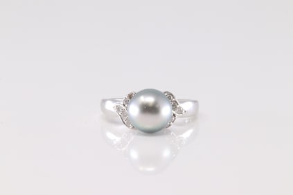 Pearl & Diamond Ring 14Kt.