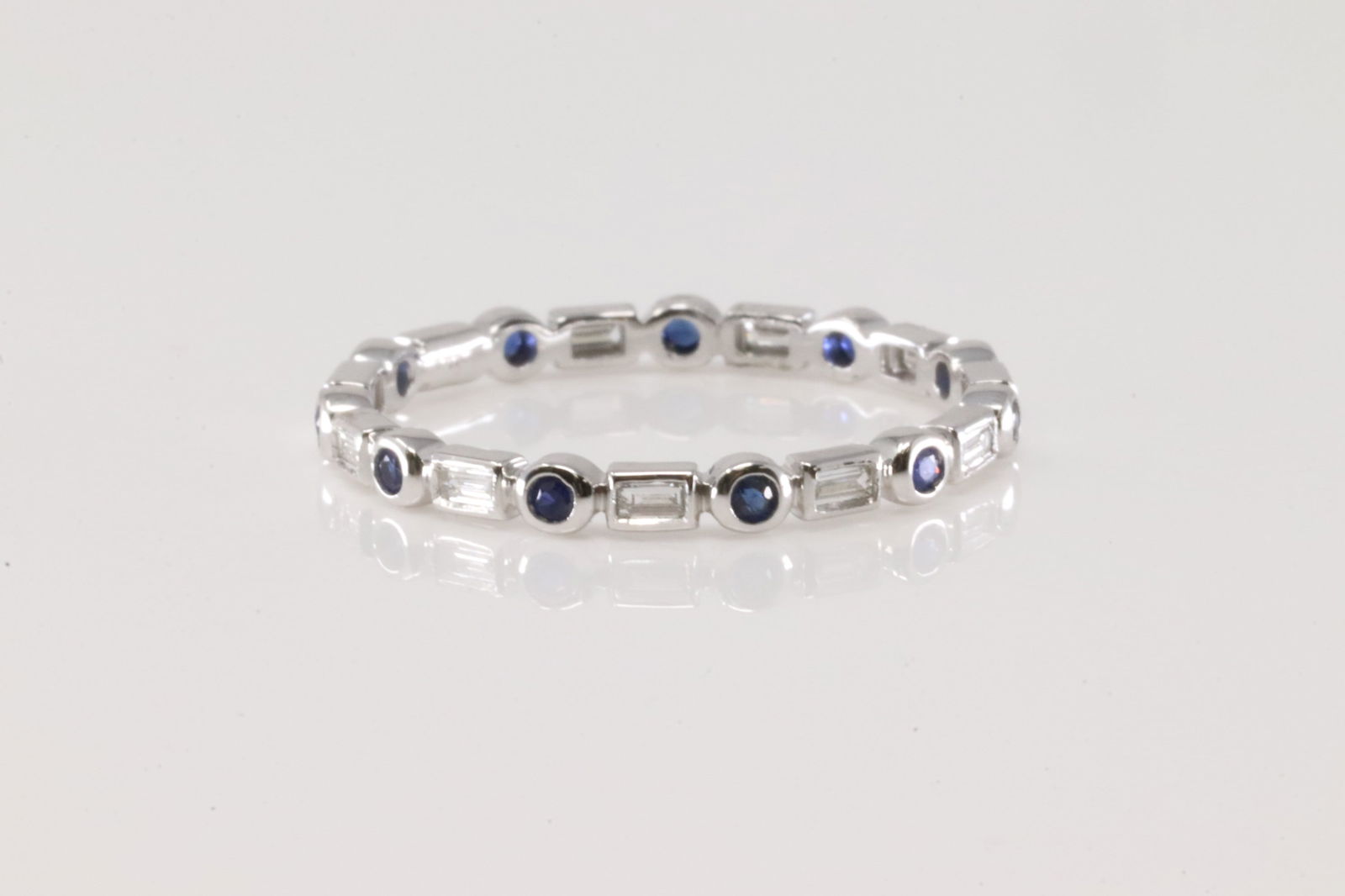 Eternity Sapphire & Diamond Ring 14Kt. (1 of 3)