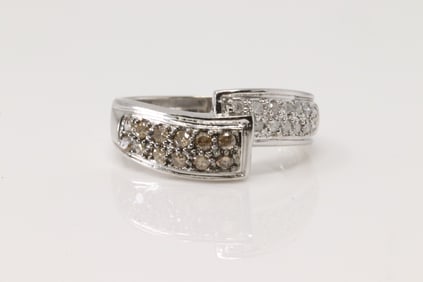Wedding Champagne Diamond Ring 10Kt.