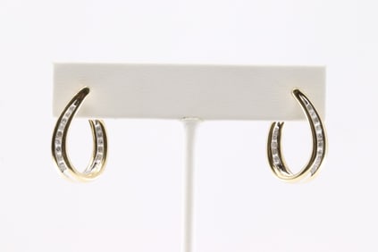 Diamond French Clip Earring's 14Kt.