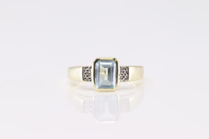 Art Deco Vintage Aquamarine Ring