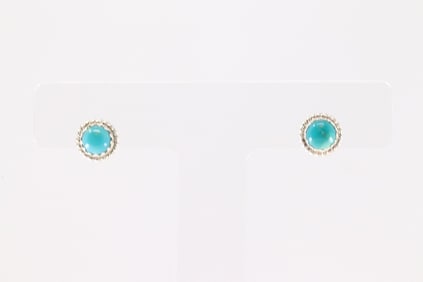Native America Navajo Sterling Silver Turquoise Post Earring's.