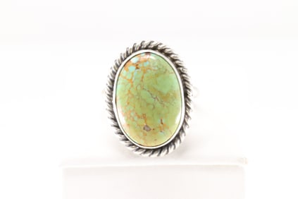 Native America Navajo Sterling Silver Turquoise Ring By D.