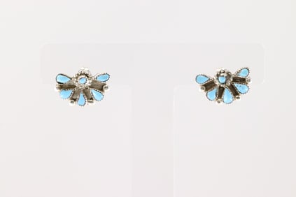 Native America Navajo Sterling Silver Turquoise Post Earring's.