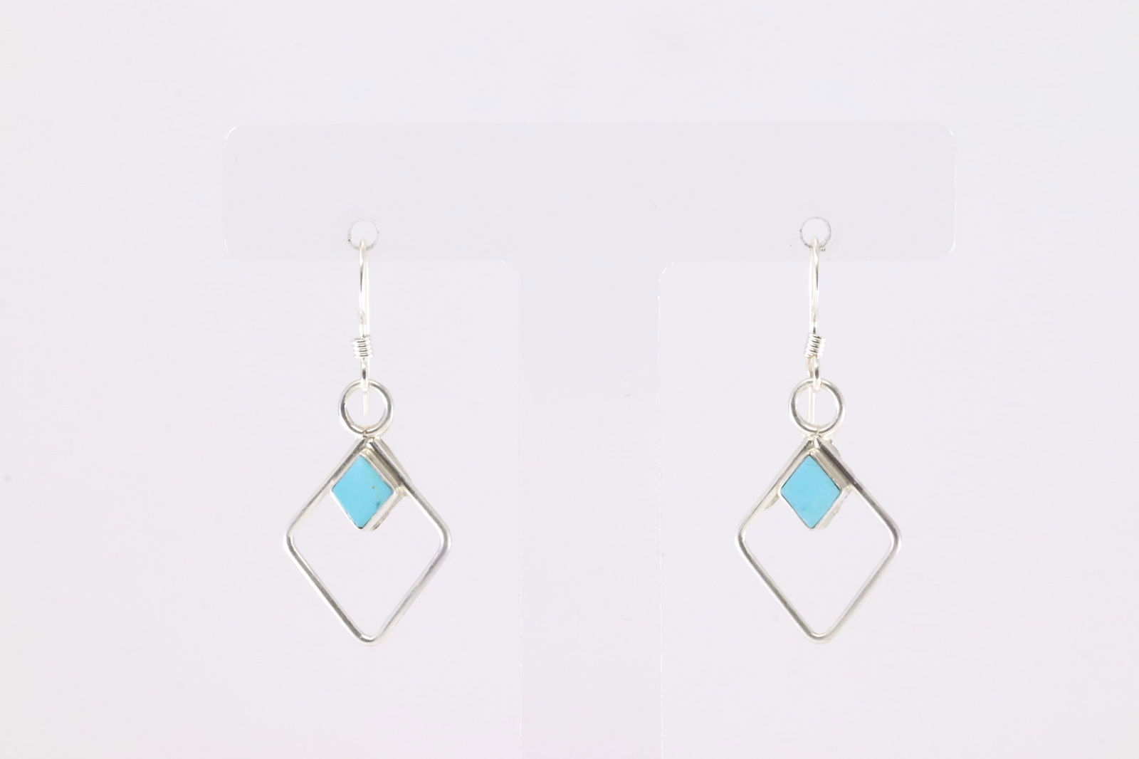 Native America Navajo Sterling Silver Turquoise Dangling Earring's By Swain Charlie.: This is a Native America Navajo Sterling Silver Turquoise Dangling Earring's By Swain Charlie.
