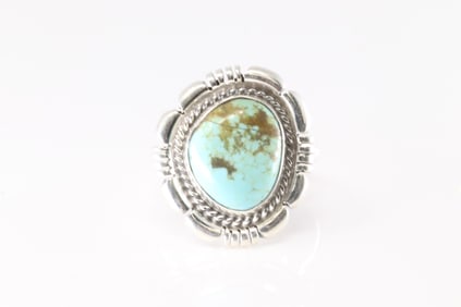 Native America Navajo Sterling Silver Turquoise Ring By Jason S.