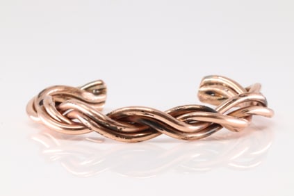 Native America Navajo Copper Bracelet Cuff By Elaine Tahe.