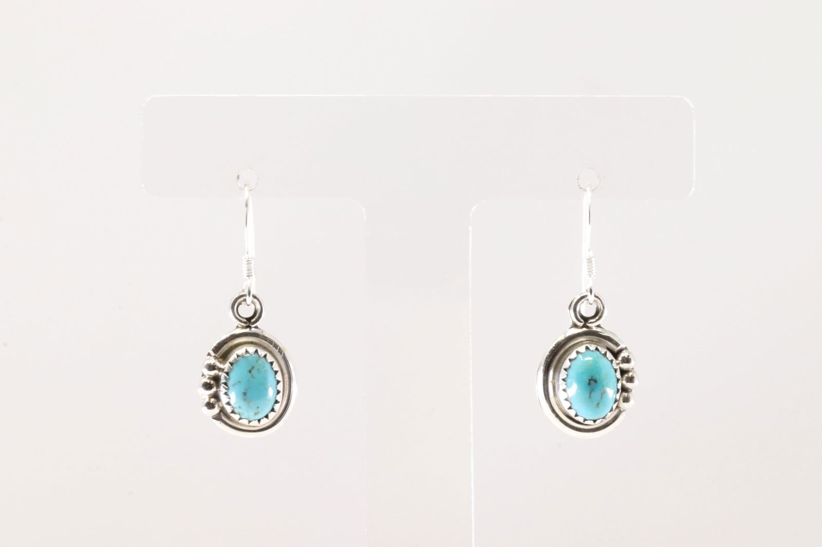 Native America Navajo Sterling Silver Turquoise Dangling Earring's By Rita Largo.: This is a Native America Navajo Sterling Silver Turquoise Dangling Earring's By Rita Largo.