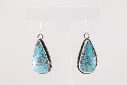 Native America Navajo Sterling Silver TurquoiseDangling Earring's By Joelias Draper.