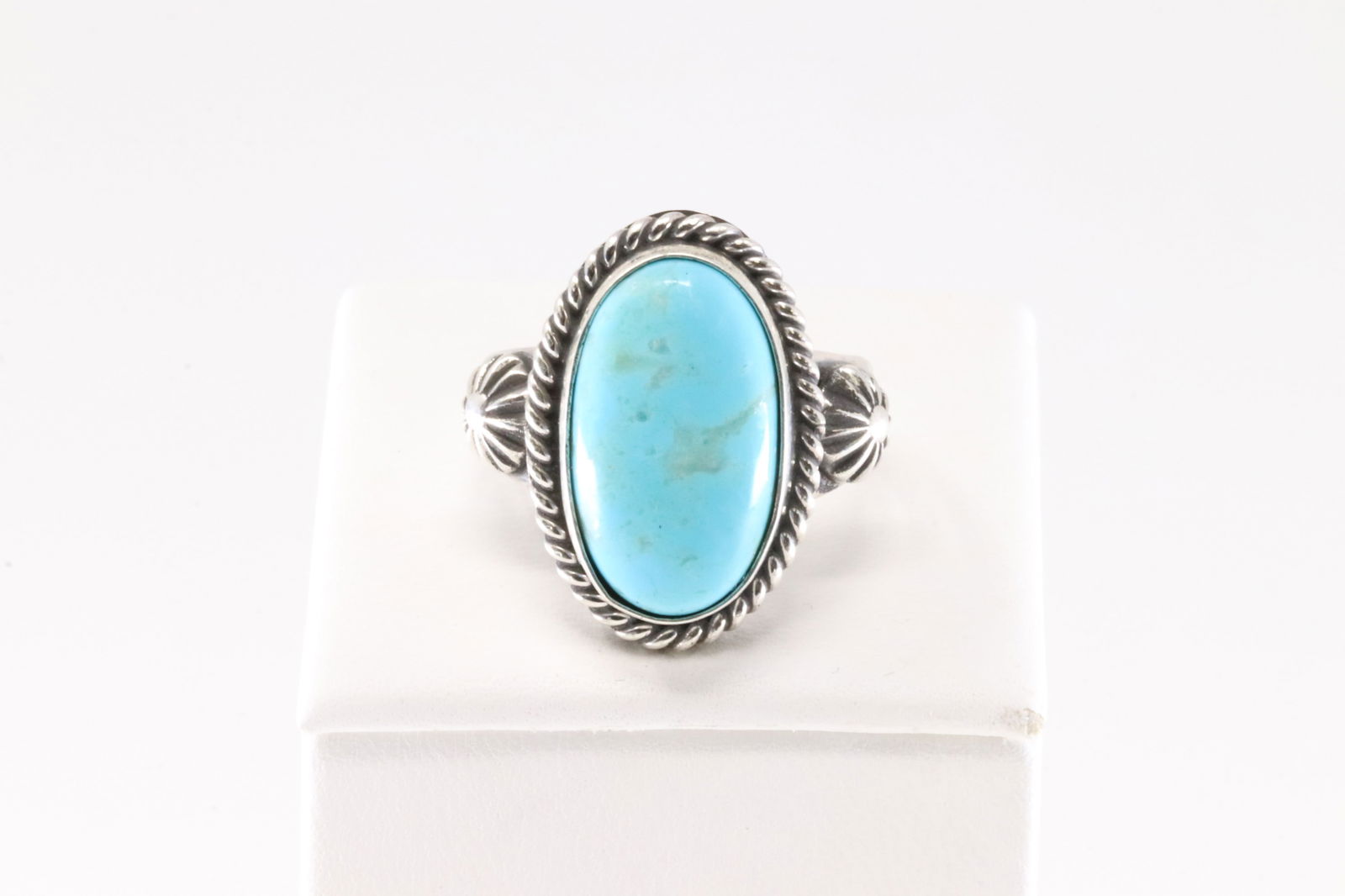 Native America Navajo Sterling Silver Turquoise Ring By R. (1 of 4)