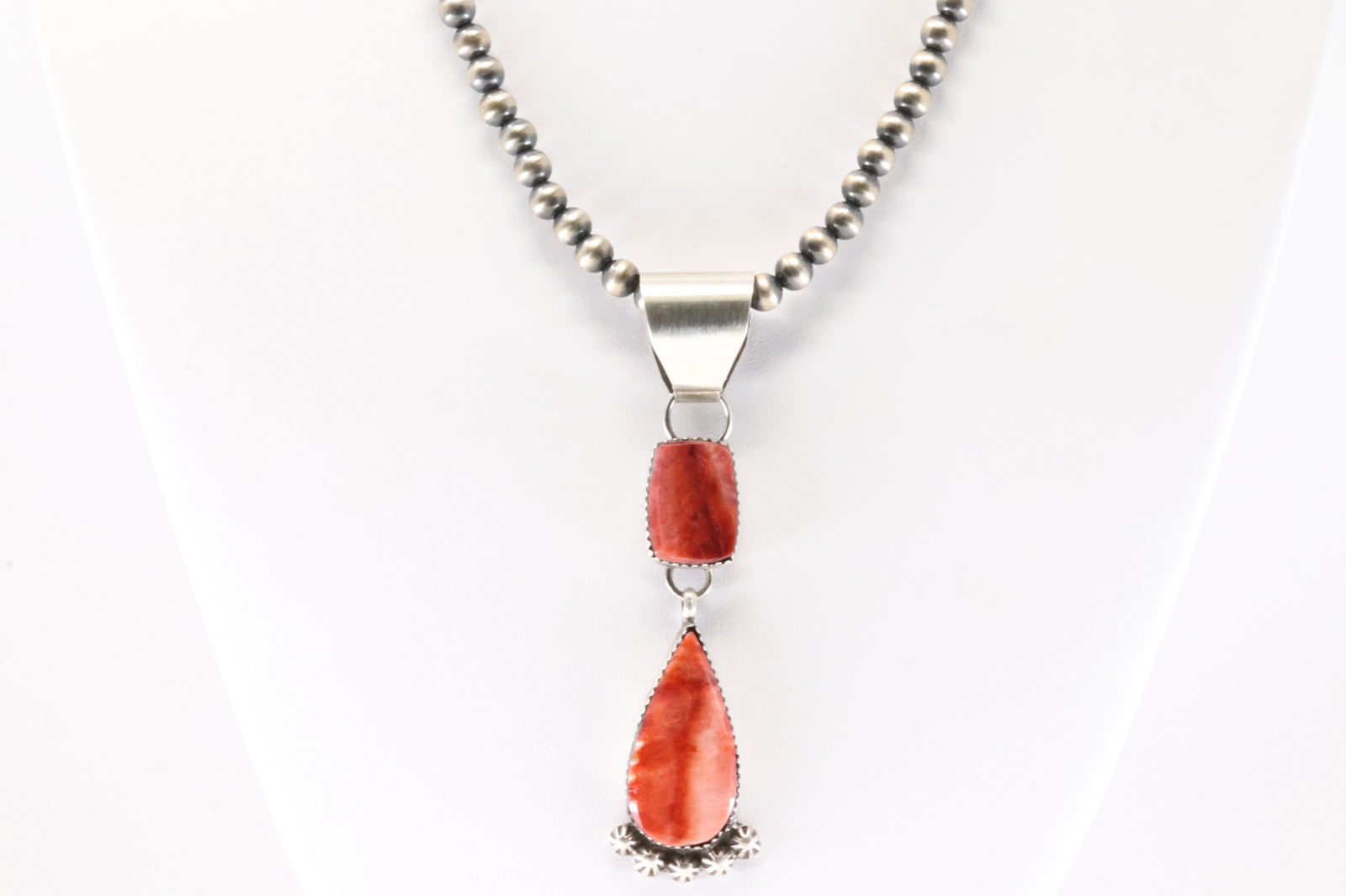 Native America Navajo Sterling Silver Spiny Oyster Pendent By Selina Warner With None Navajo (1 of 4)