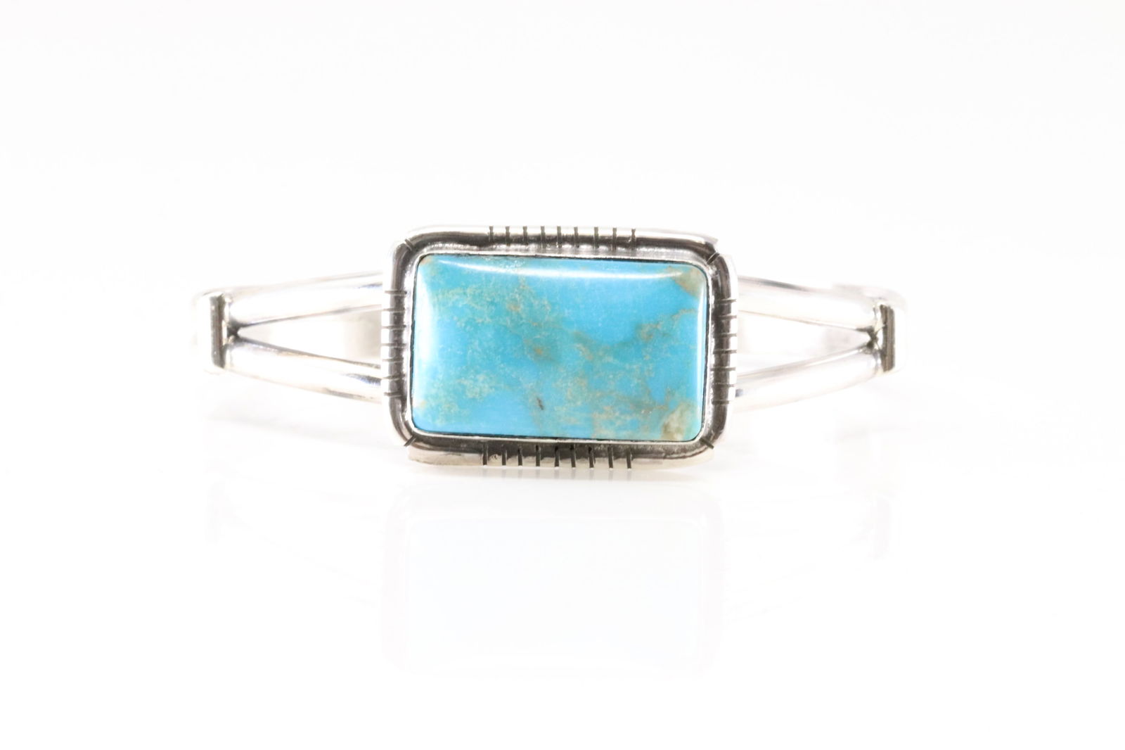 Native America Navajo Sterling Silver Turquoise Bracelet Cuff By S.E. (1 of 4)