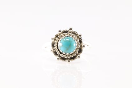 Native America Navajo Sterling Silver Turquoise Ring By Theresa Smith. From R.B Company.