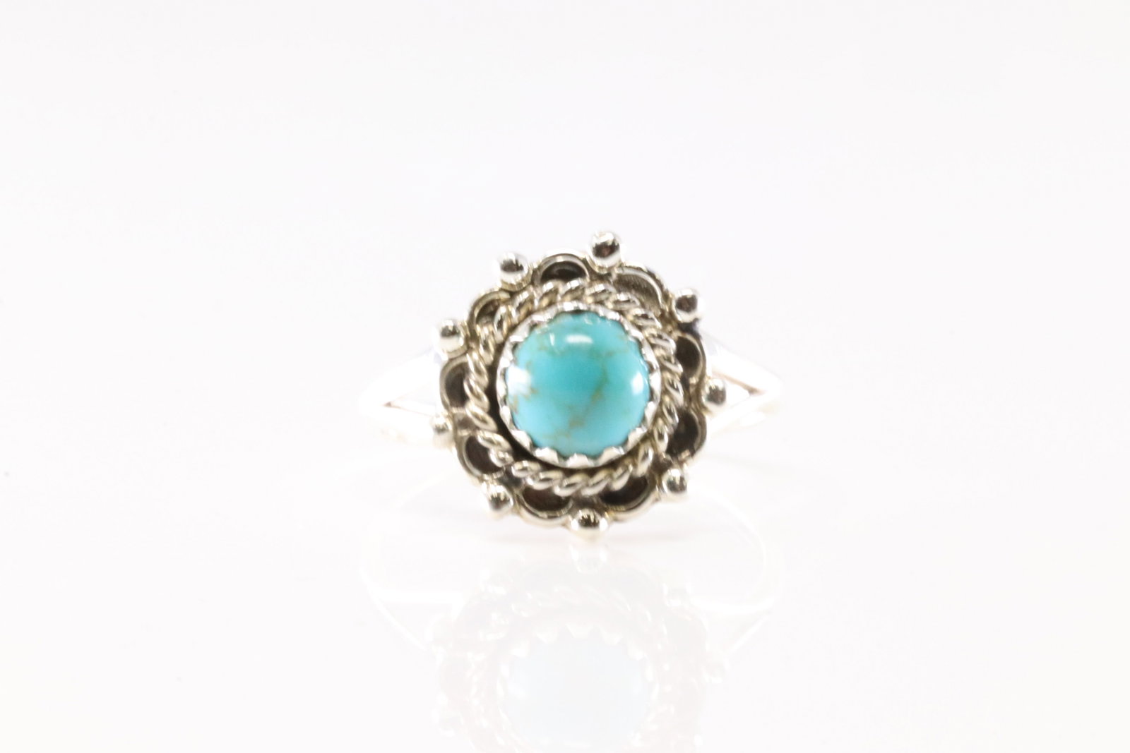 Native America Navajo Sterling Silver Turquoise Ring By Theresa Smith. From R.B Company.: This is a Native America Navajo Sterling Silver Turquoise Ring By Theresa Smith. From R.B Company. Stamp R.B. Ring Size: 6.00.
