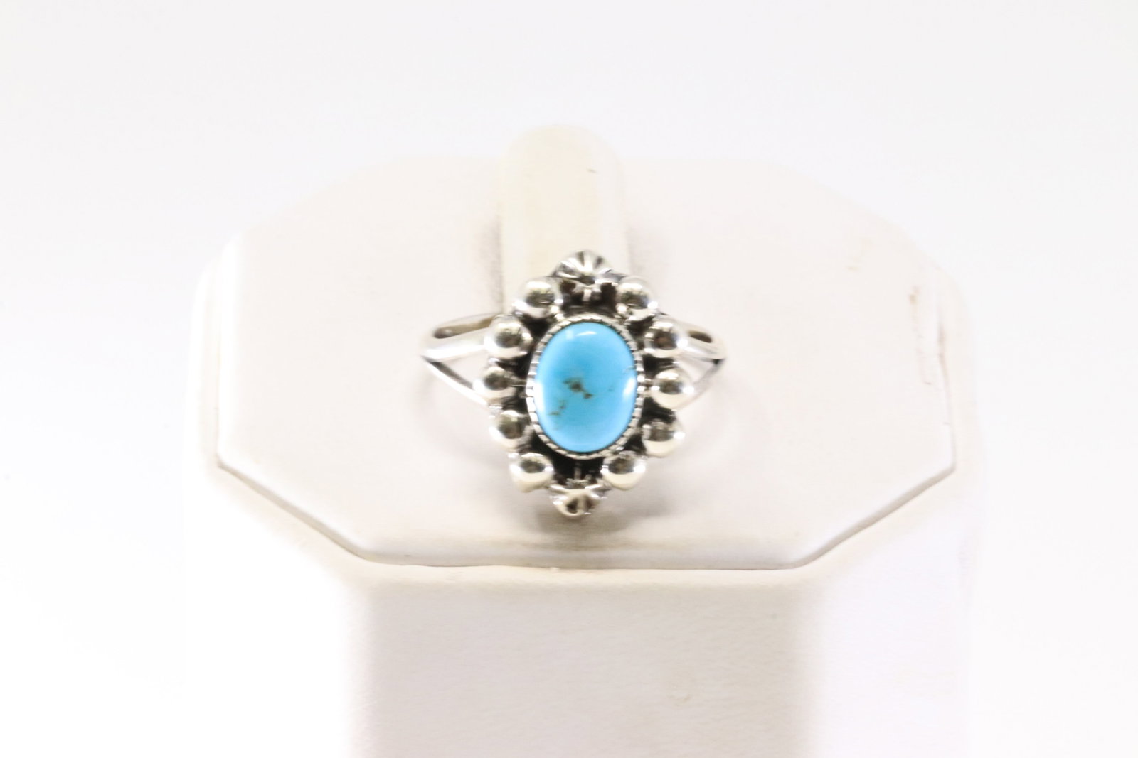 Native America Navajo Sterling Silver Turquoise Ring By Clarence Long. From R.B Company.: This is a Native America Navajo Sterling Silver Turquoise Ring By Clarence Long. From R.B Company. Stamp R.B. Ring Size: 9.00.