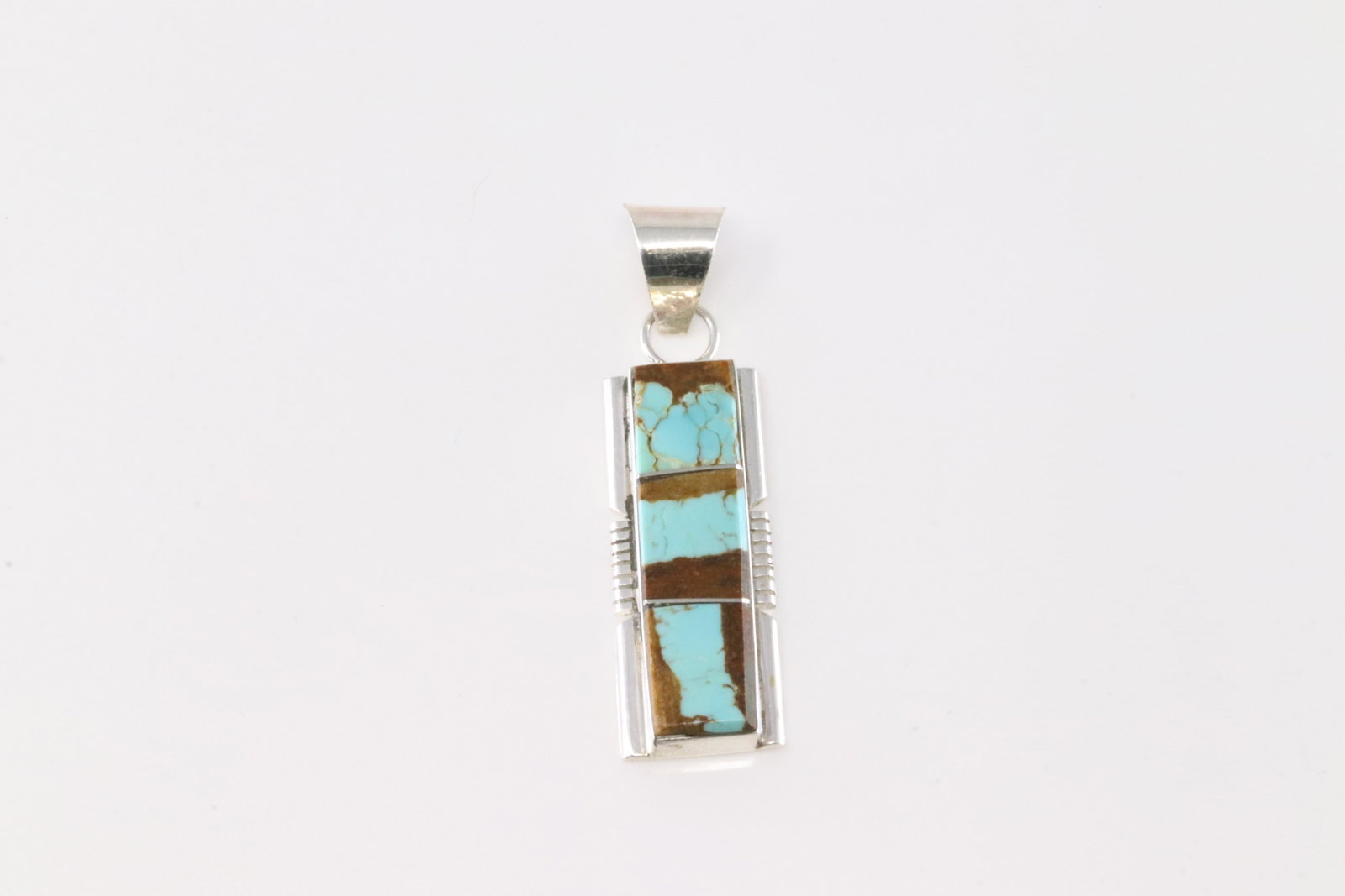 Native America Navajo Sterling Silver Number 8 Turquoise Inlay Pendant By Steve Francisco.: This is a Native America Navajo Sterling Silver Number 8 Turquoise Inlay Pendant By Steve Francisco.