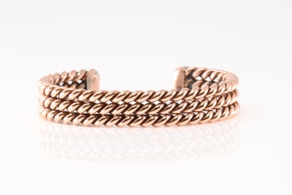 Native America Navajo Copper Bracelet Cuff By Elaine Tahe.