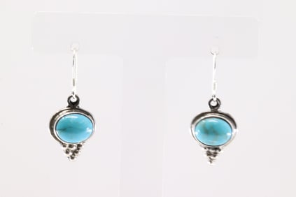 Native America Navajo Sterling Silver Turquoise Dangling Earring's By Isabelle Yazzie. From R.B
