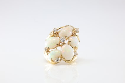 Opal & Diamond Ring 14Kt.