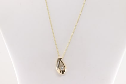 Diamond Pendant and Necklace 14Kt.