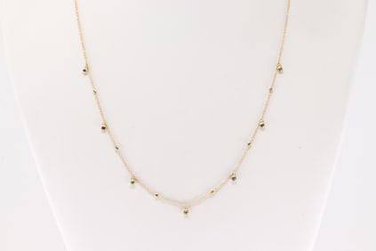 Diamond / Multi-Color Gemstone By The Yard Necklace 14Kt.