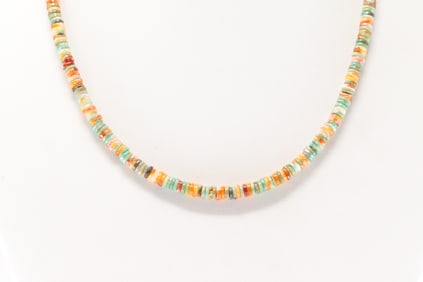 Sterling Silver Multi-Color Stone Necklace.