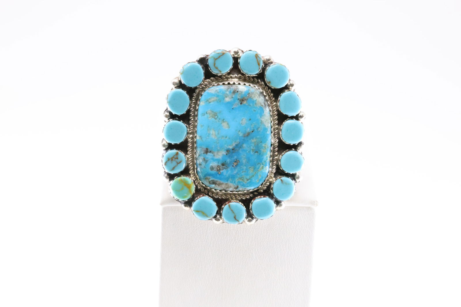 Native America Navajo Sterling Silver Turquoise Ring By L. Etcitty. (1 of 4)