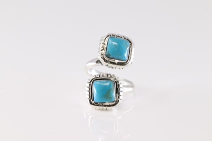 Native America Navajo Sterling Silver Turquoise Ring By Aaron Begay. From R.B Company.
