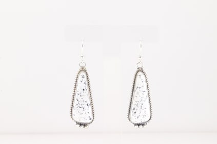 Native America Navajo Sterling Silver White Dangling Earring's By Judith Dixon.