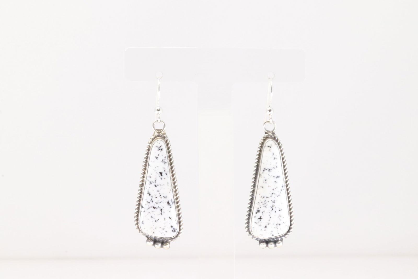 Native America Navajo Sterling Silver White Dangling Earring's By Judith Dixon. (1 of 4)