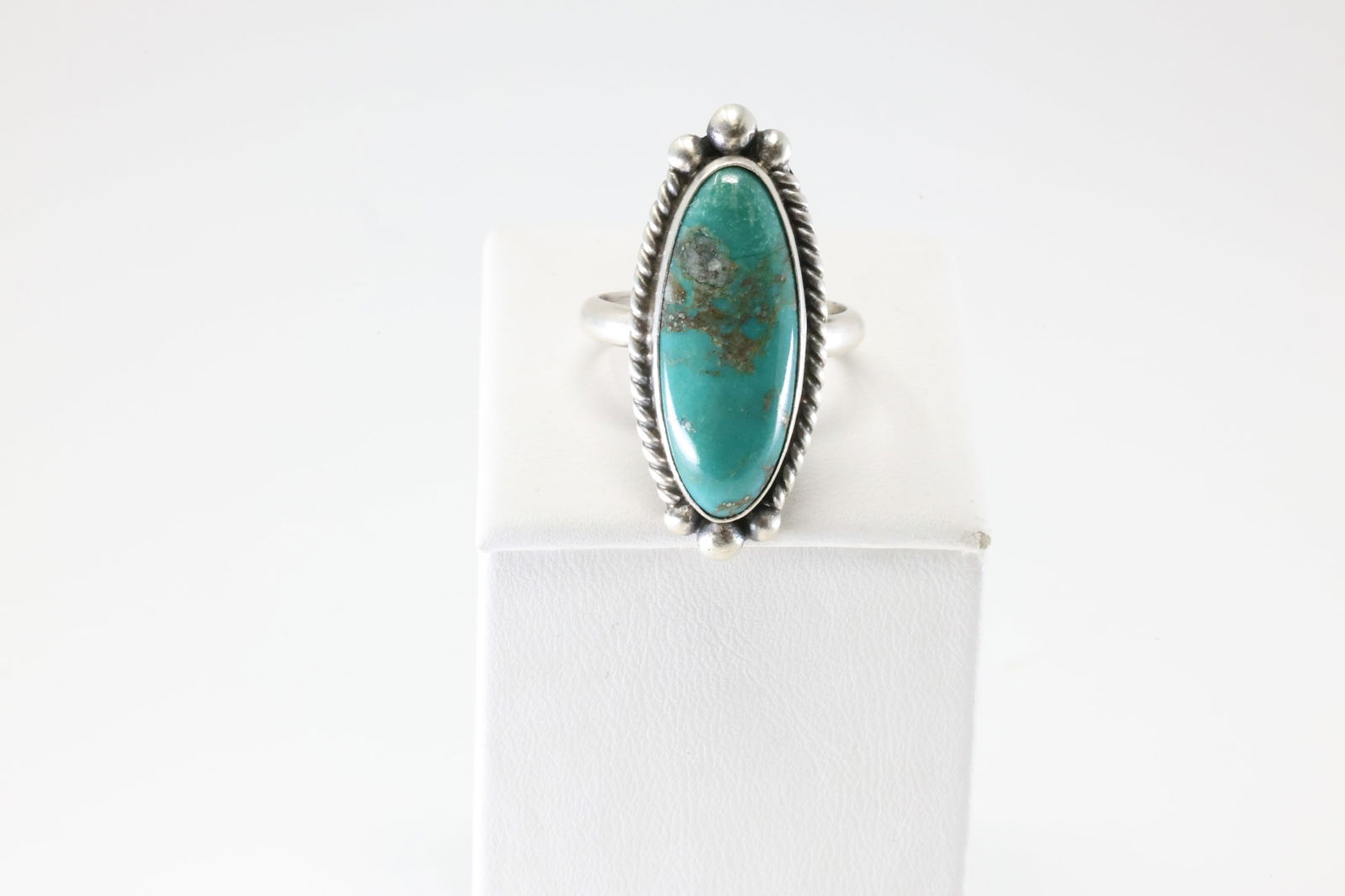 Native America Navajo Sterling Silver Turquoise Ring By Eugene Belone. (1 of 4)
