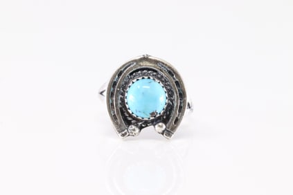 Sterling Silver Turquoise Naja Ring.