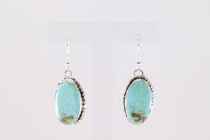 Native America Navajo Sterling Silver Turquoise Dangling Earring's By Mike Dedman.