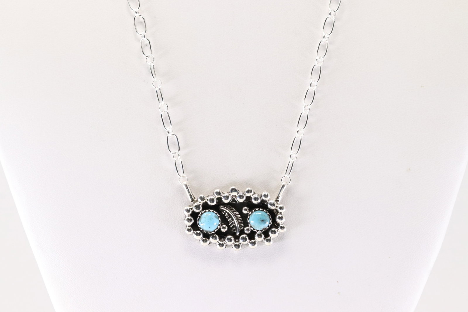 Native America Navajo Sterling Silver Turquoise Necklace By Suzanna Johnson. From R.B Company.: This is a Native America Navajo Sterling Silver Turquoise Necklace By Suzanna Johnson. From R.B Company. Stamp RB. Necklace length: 18.00"