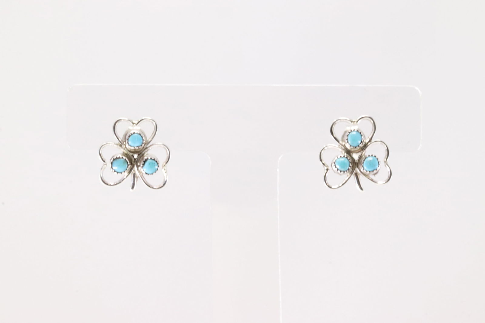 Native America Zuni Sterling Silver Turquoise Post Earring's By Hazel Pablito.: This is a Native America Zuni Sterling Silver Turquoise Post Earring's By Hazel Pablito.