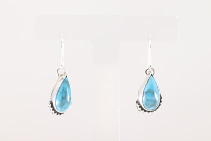 Native America Navajo Sterling Silver Turquoise Dangling Earring's By Robinson Martinez.