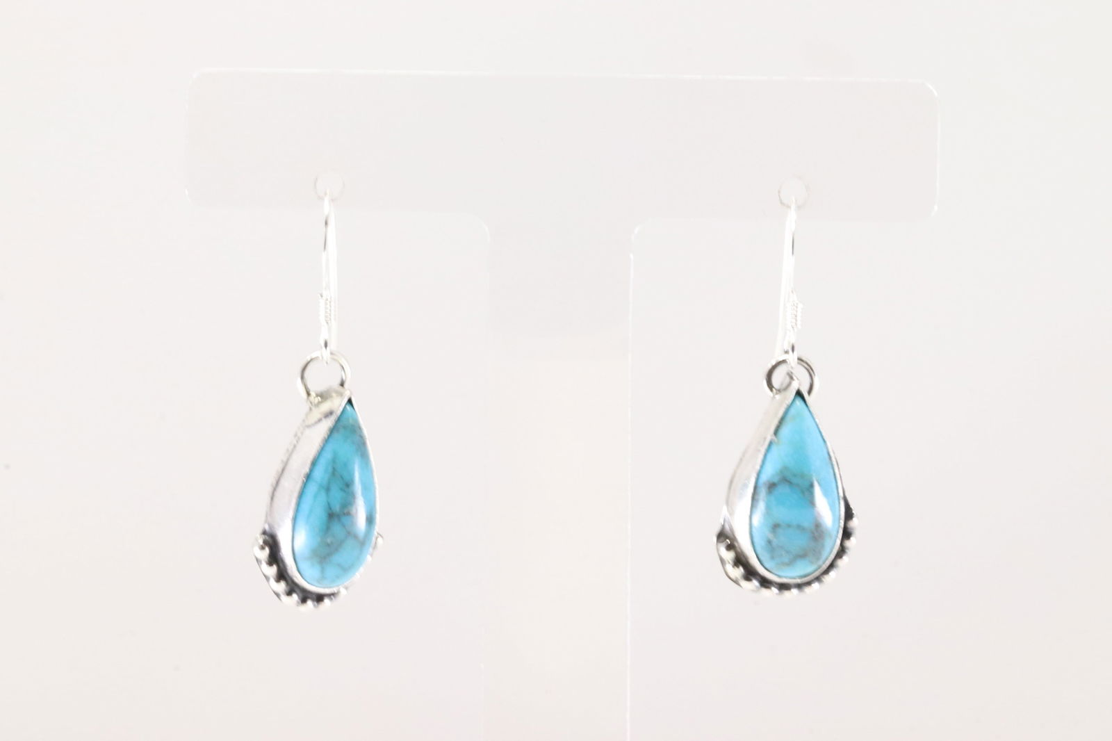 Native America Navajo Sterling Silver Turquoise Dangling Earring's By Robinson Martinez.: This is a Native America Navajo Sterling Silver Turquoise Dangling Earring's By Robinson Martinez.