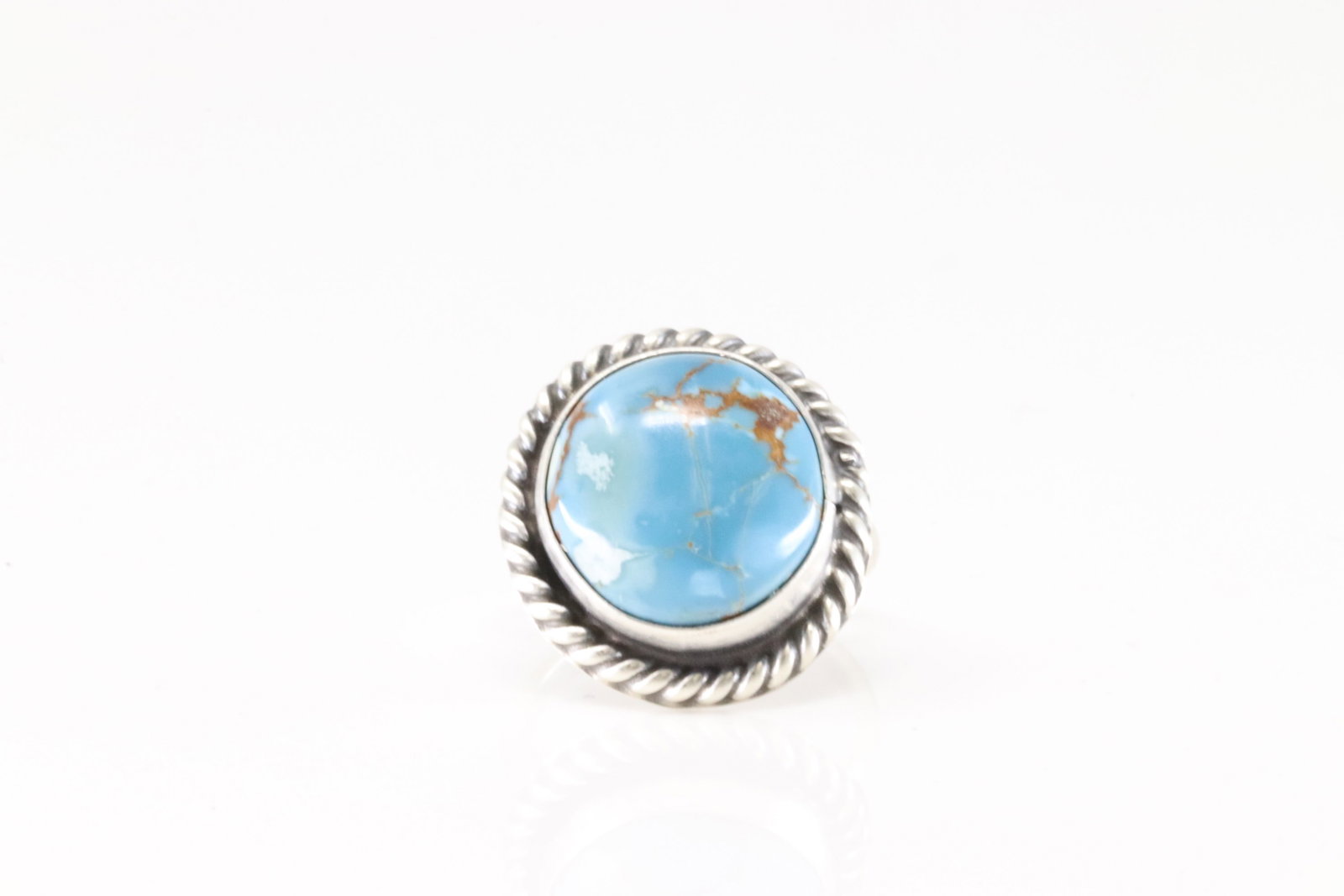 Native America Navajo Sterling Silver Turquoise Ring By Dixon.: This is a Native America Navajo Sterling Silver Turquoise Ring By Dixon. Ring size: 8.00.