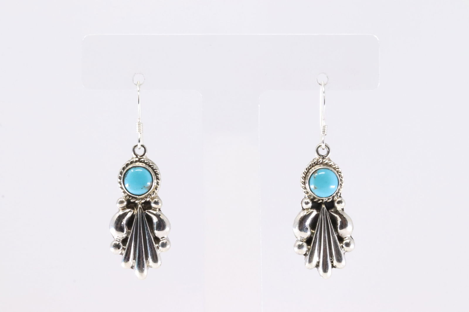 Native America Navajo Sterling Silver Turquoise Dangling Earring's By Verley Betone.: This is a Native America Navajo Sterling Silver Turquoise Dangling Earring's By Verley Betone.