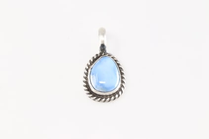 Native America Navajo Sterling Silver Golden Hill Turquoise Pendant By Johnny Dixon.