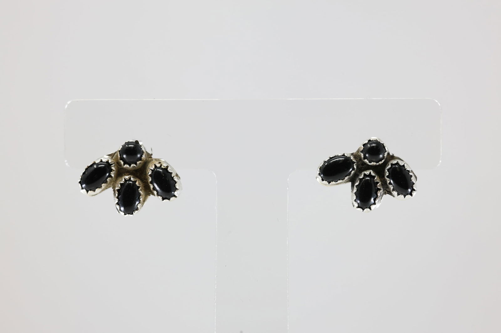 America Sterling Silver Black Onyx Post Earring's. (1 of 4)