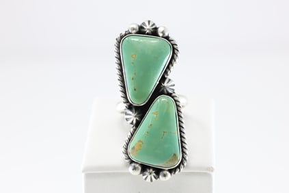 Native America Navajo Sterling Silver Turquoise Ring By R.N.