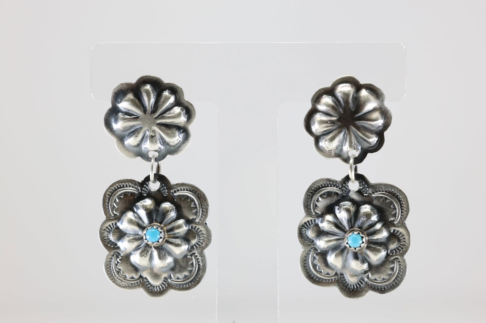 America Sterling Silver Turquoise Post / Dangling Earring's.: This is a America Sterling Silver Turquoise Post / Dangling Earring's.