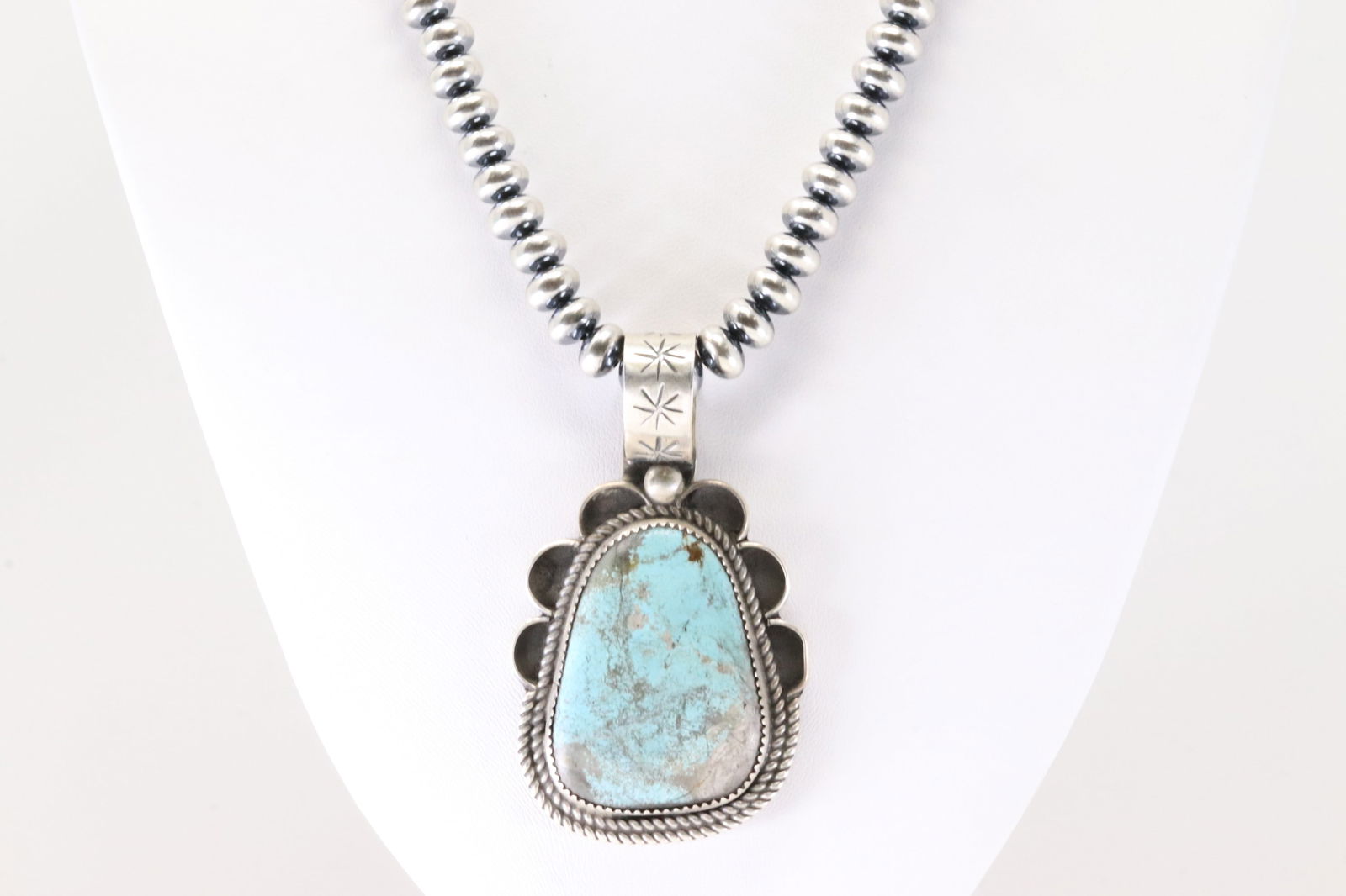 Native America Navajo Sterling Silver Number 8 Turquoise Pendent By Juanita Mcdonal With None Navajo (1 of 4)