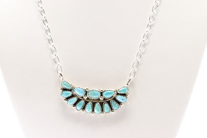 Sterling Silver Turquoise Necklace.