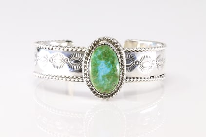 Native America Navajo Sterling Silver Sonora Goild Bracelet Cuff By Jason Bahe.