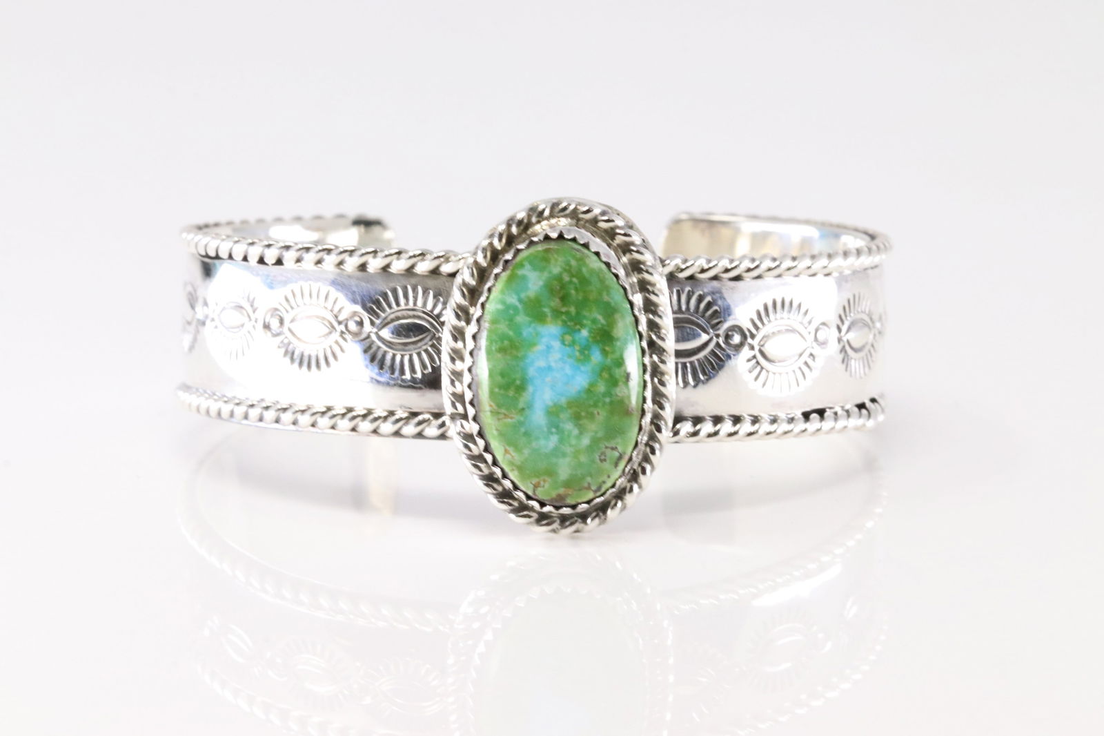 Native America Navajo Sterling Silver Sonora Goild Bracelet Cuff By Jason Bahe. (1 of 4)