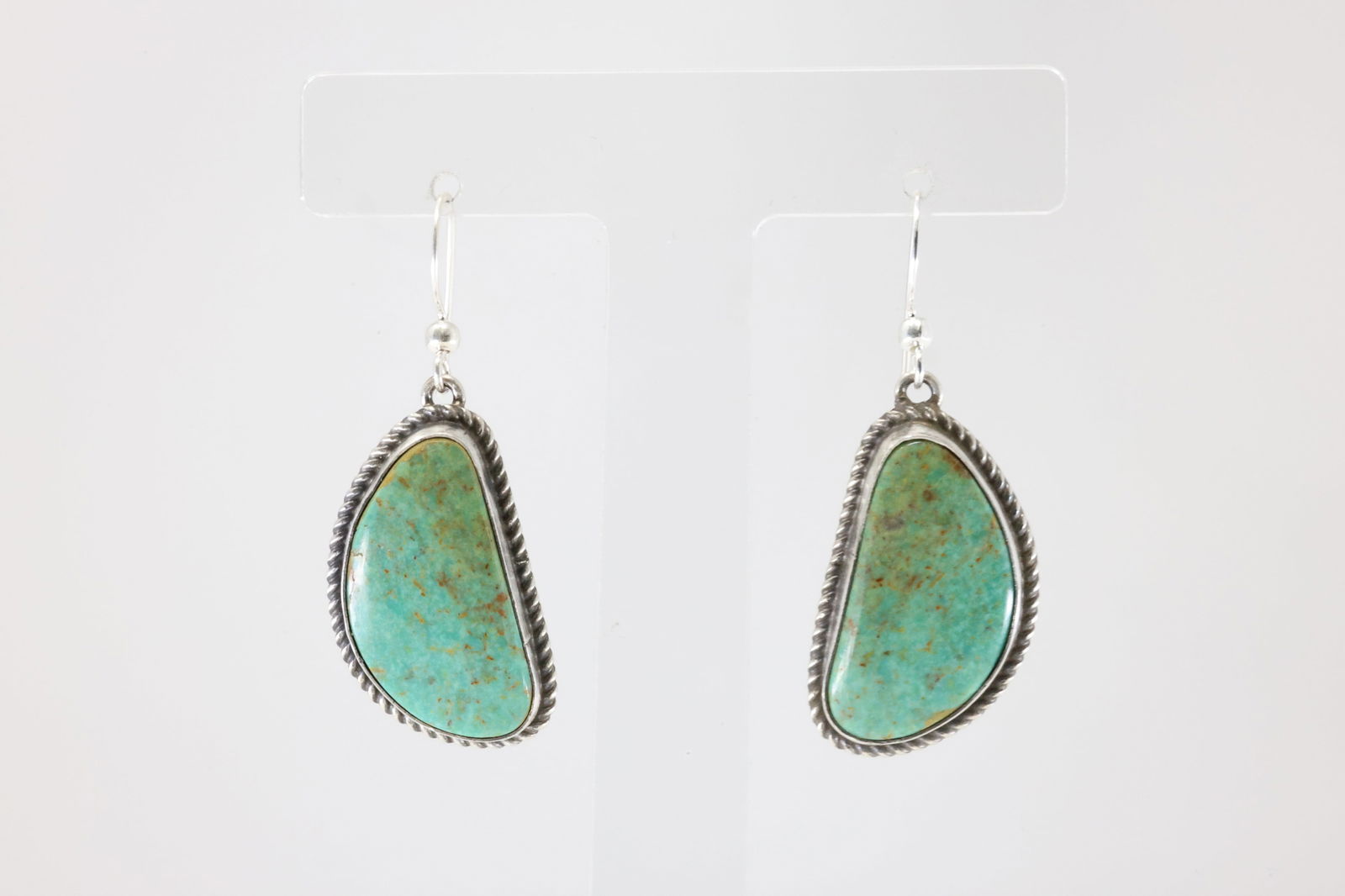 Native America Navajo Sterling Silver Royston Dangling Earring's By I Kee.: This is a Native America Navajo Sterling Silver Royston Dangling Earring's By I Kee. Stamp I Kee.