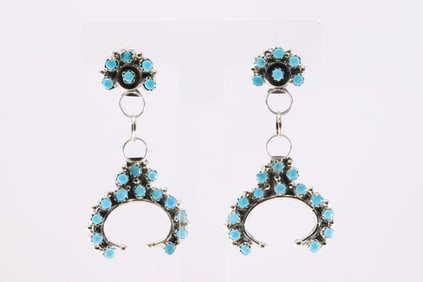 Sterling Silver Turquoise Post Dangling Earring's.