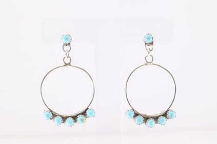 Sterling Silver Turquoise Post Dangling Earring's.